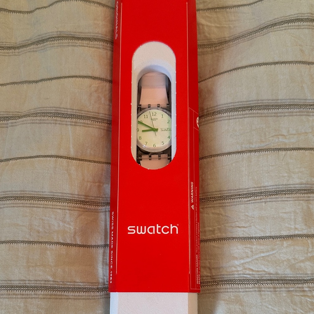 Swatch White and Pale Pink Women's Watch